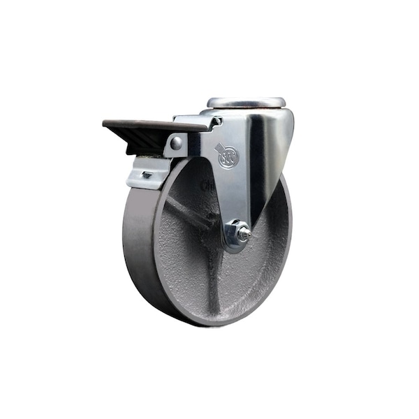 5'' Semi Steel Wheel Swivel Bolt Hole Caster with Posi Lock Brake